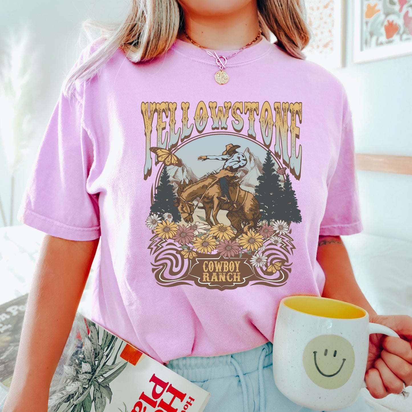Yellowstone cowboy ranch tee, rodeo cowboy t-shirt, cowgirls tee, comfort colors tshirt, long live the cowgirls, retro Nashville tee