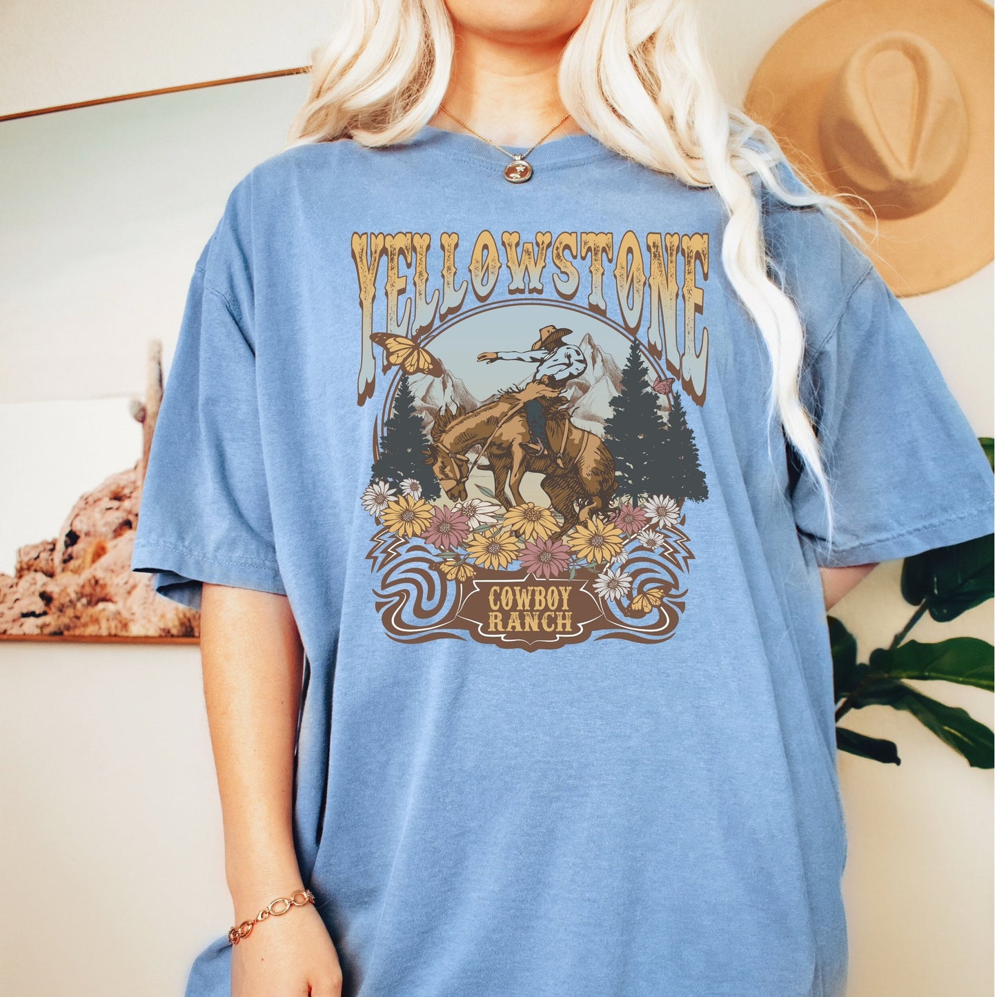 Yellowstone cowboy ranch tee, rodeo cowboy t-shirt, cowgirls tee, comfort colors tshirt, long live the cowgirls, retro Nashville tee