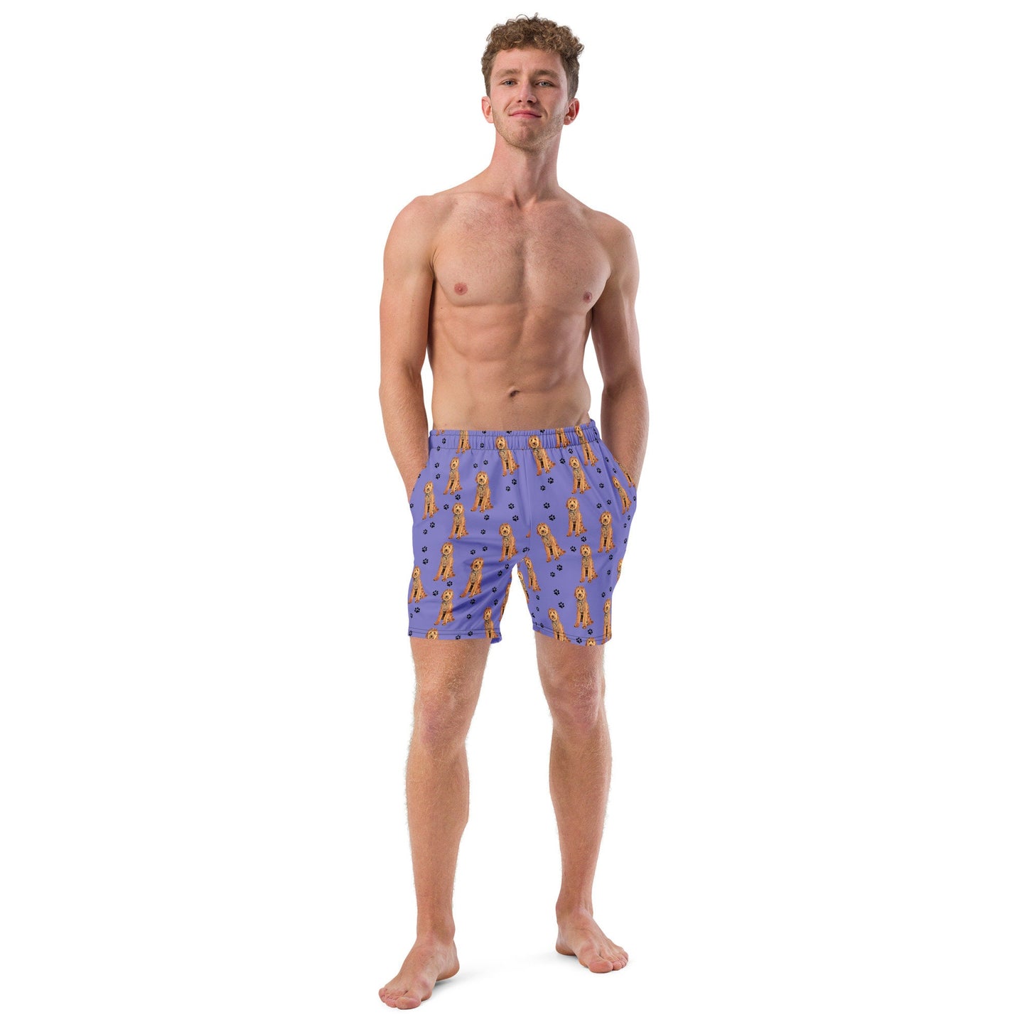 Lavender Goldendoodle summer swim shorts for men, swim trunks for teenagers, boyfriend swimshort, husband gift, swimwear collection 2023
