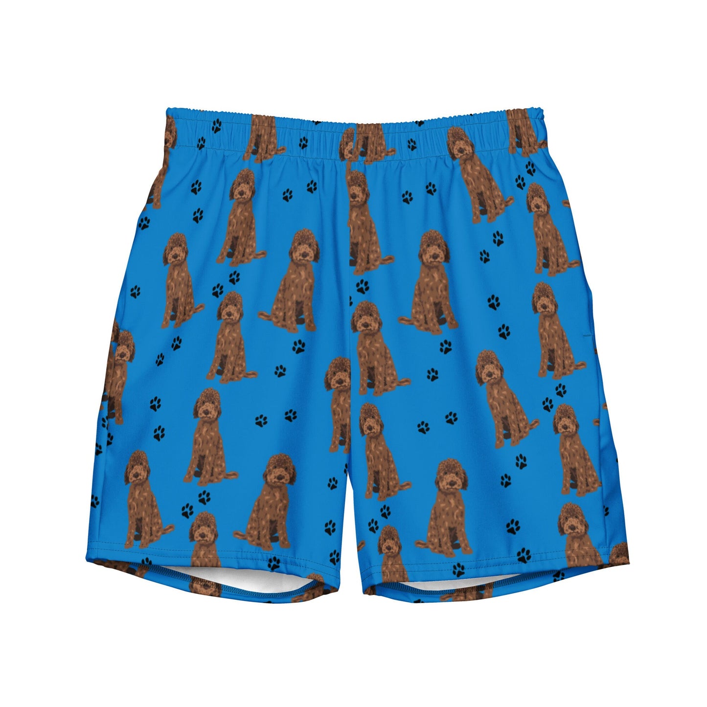 Chocolate Goldendoodle Swim Shorts For Men - Unique Gifts For Dog Lovers | Love Dogs Gifts