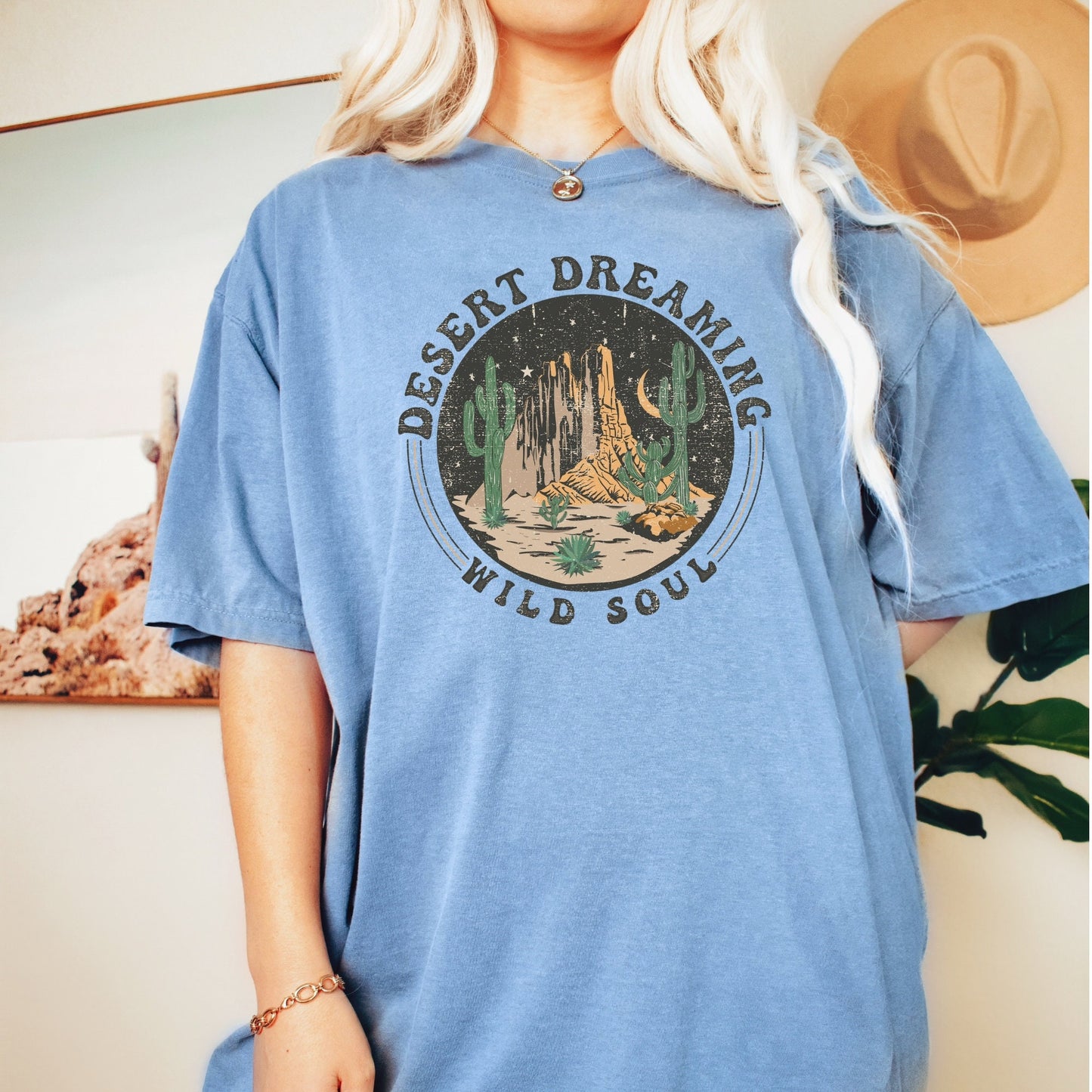 Desert dreaming t-shirt, Comfort colors t-shirt, wild soul shirt, Yellowstone tee, retro vintage camping shirt, oversized tee, retro desert
