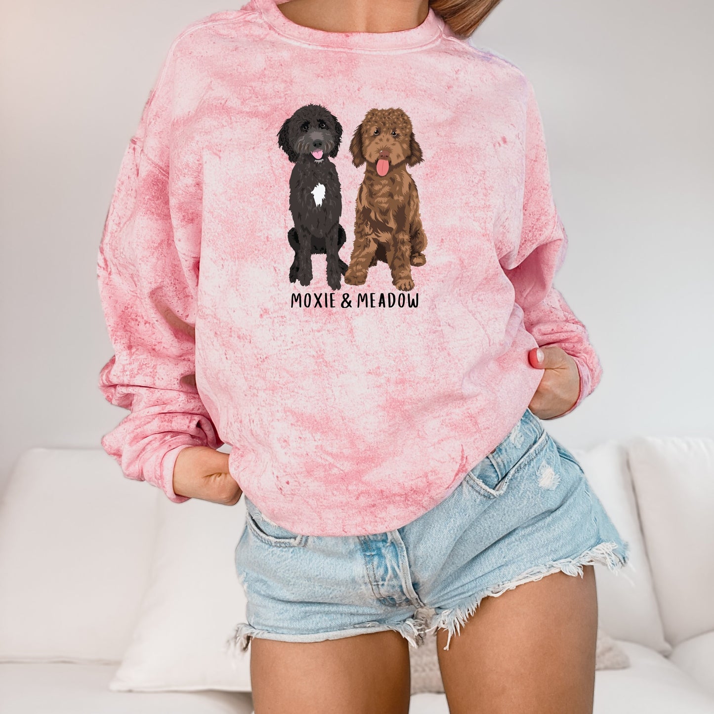Goldendoodle Comfort colors sweatshirt with dye effect, Golden doodle gifts, doodle lover gift, doodle mom, doodle dad, dog mom sweater