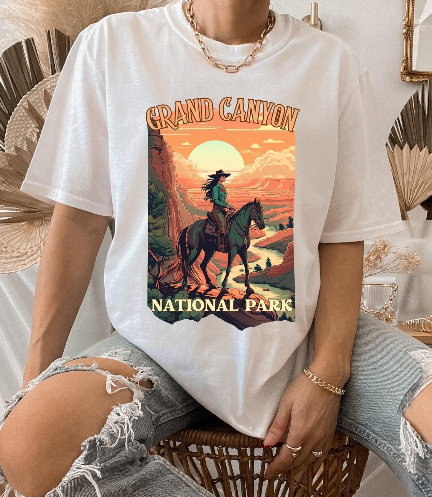 Grand canyon shirt, cowgirl tee, horse riding shirt, cowgirl gifts, sister birthday gift, rim to rim grand canyon, national park t-shirt,