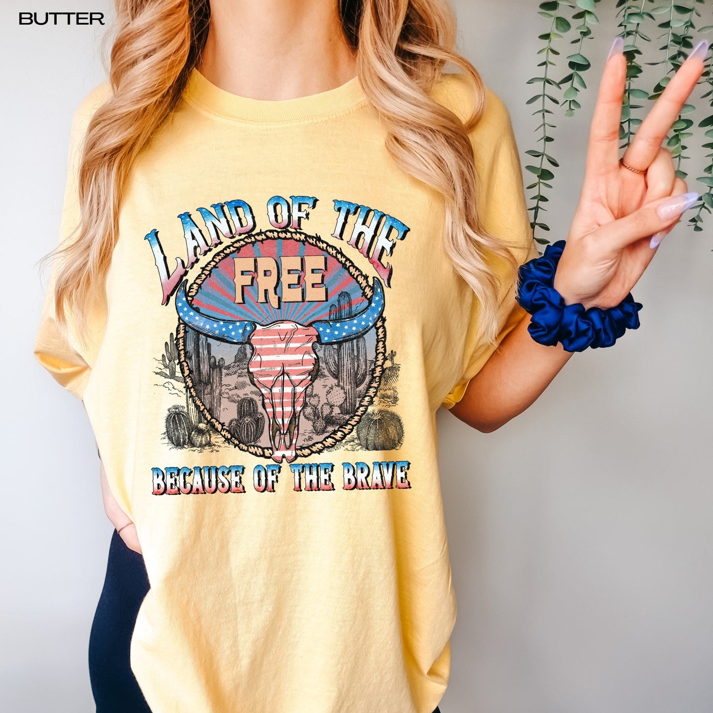 4th of july comfort colors shirt, land of the free shirt, America shirt, Independence Day Tee, retro cowgirl gift, western cowboy gift