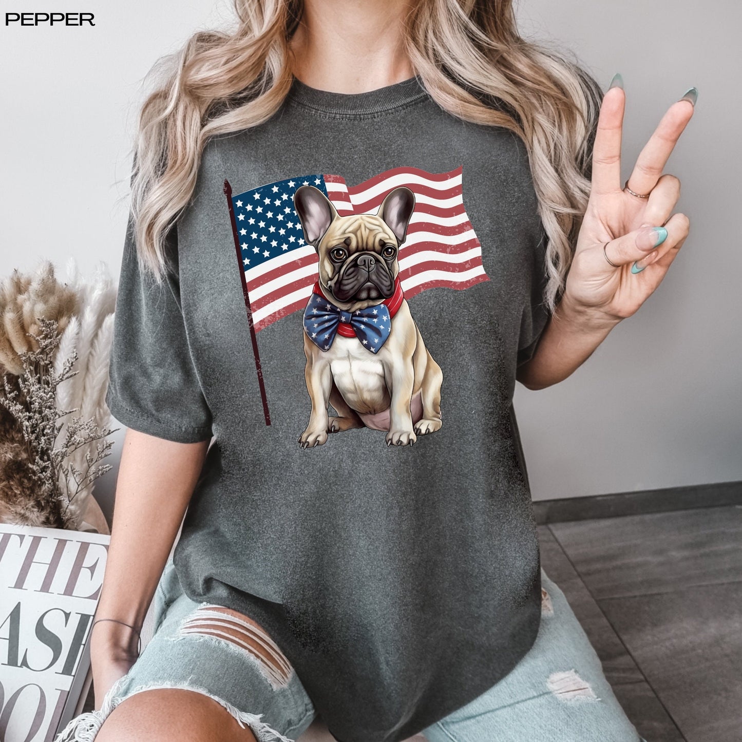 4th of july french bulldog shirt, french bulldog tee, french bulldog mom gift, Retro 4th of July Shirt, Red White and Blue, America shirt