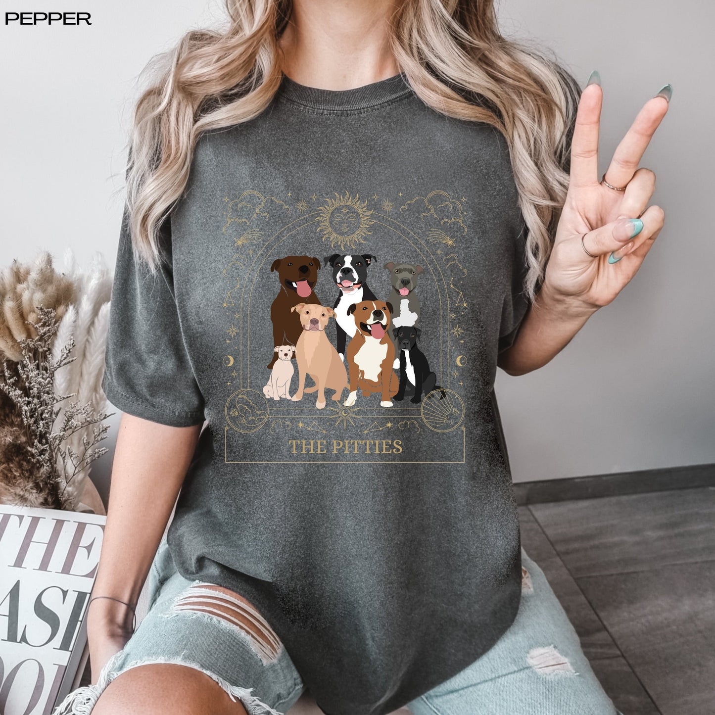 The Pitty tarot comfort colors t-shirt, Pitbull gifts, Pitbull lover shirt, rescue dog shirt, I love Pitbulls tee, Pitbull mom gift
