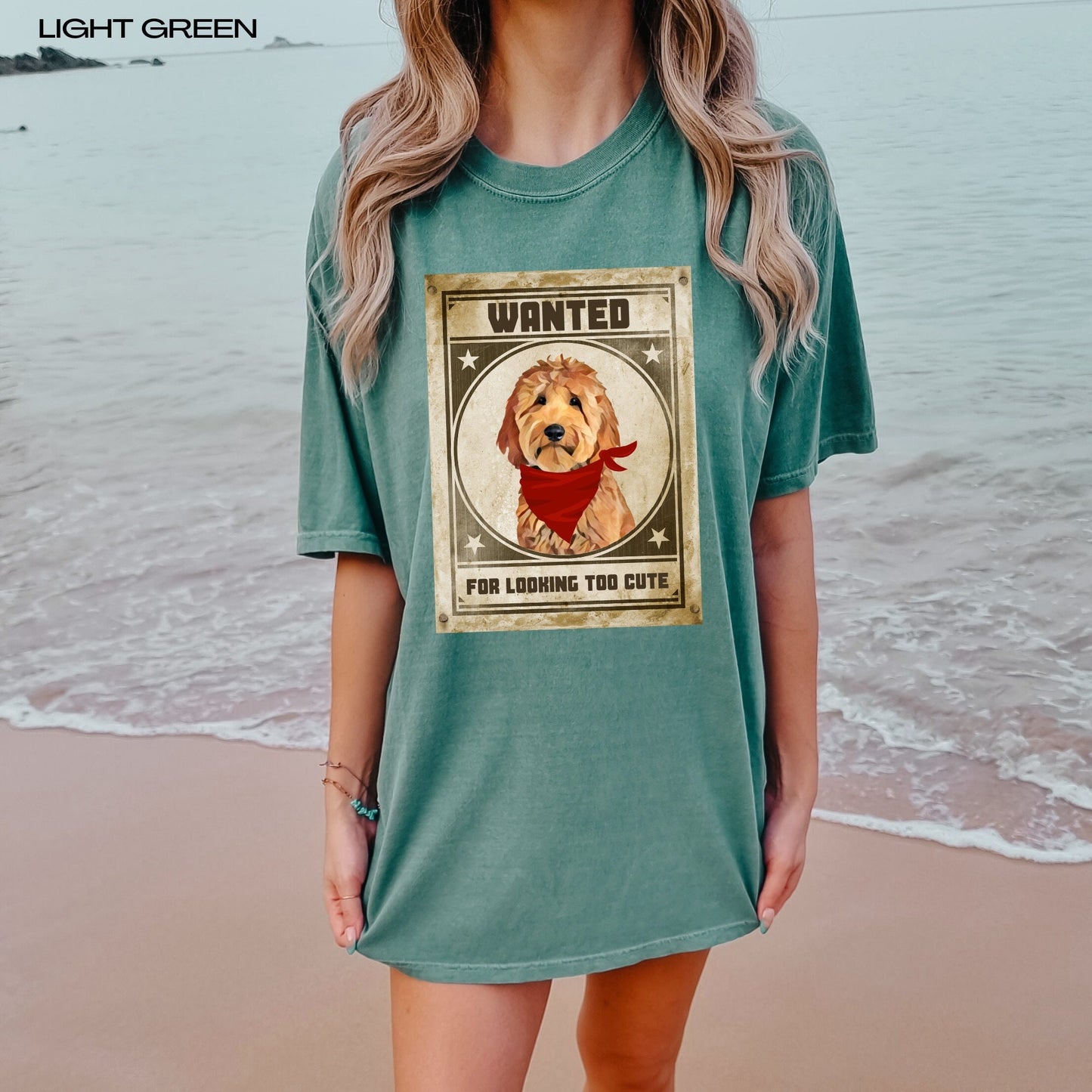 Wanted Goldendoodle comfort colors t-shirt, golden doodle gifts, doodle dad shirt, doodle mom tee, western t-shirt, retro dog shirt