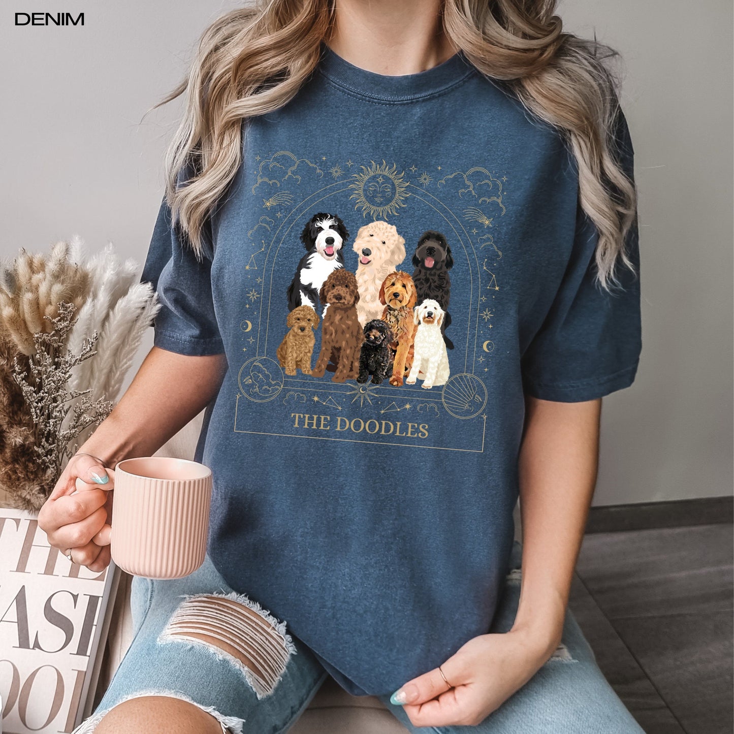 Tarot Golden doodle shirt, comfort colors t-shirt, goldendoodle gifts, celestial shirt, dog mom birthday gift, dog owner tee, christmas tee