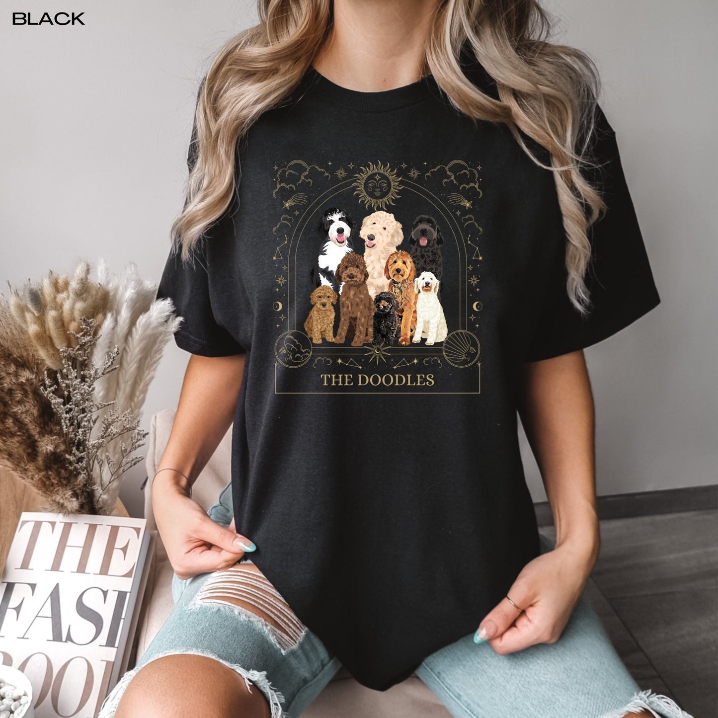 Tarot Golden doodle shirt, comfort colors t-shirt, goldendoodle gifts, celestial shirt, dog mom birthday gift, dog owner tee, christmas tee
