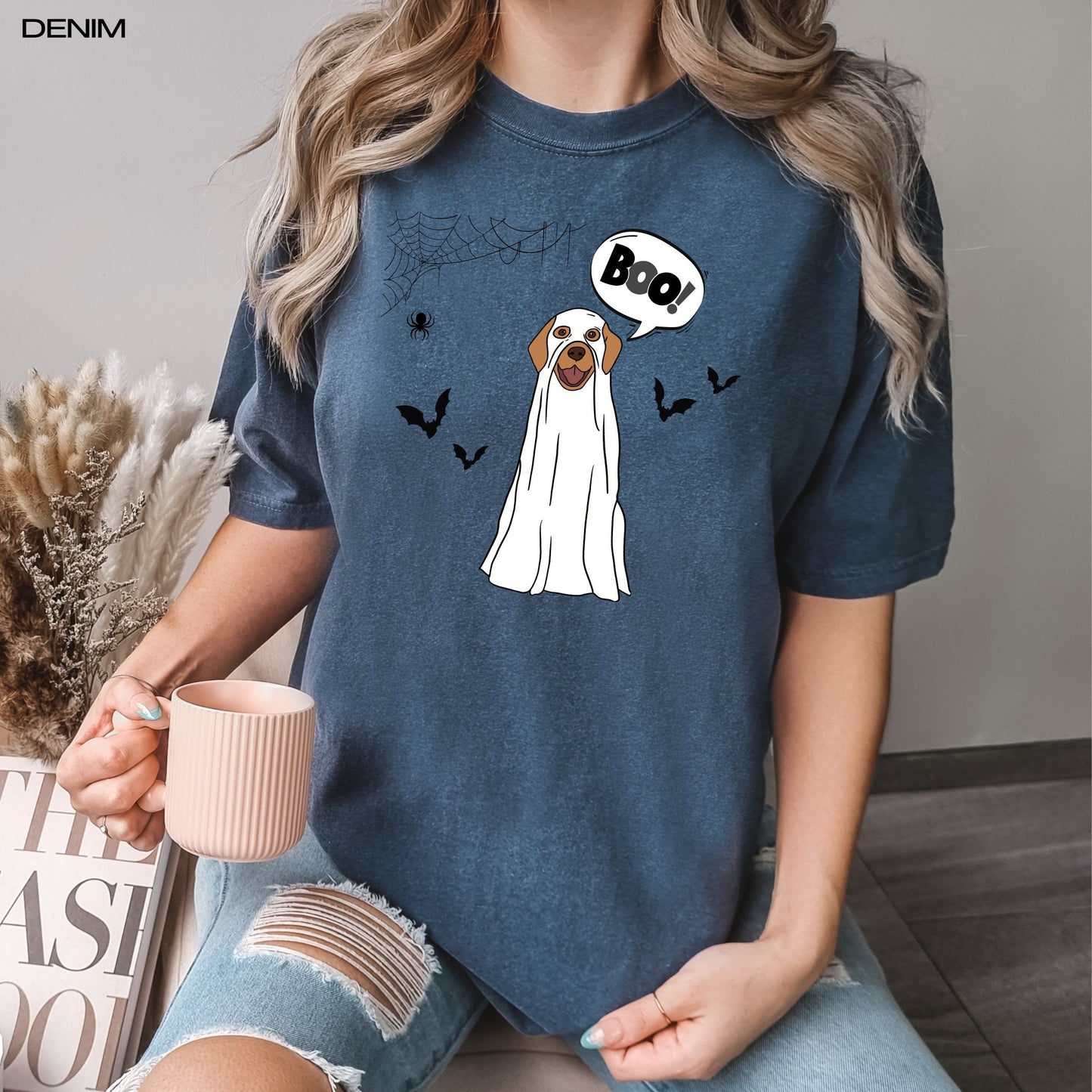 Halloween golden retriever shirt, comfort colors t-shirt, golden retriever gift, labrador halloween shirt, ghost labrador sweater, lab mom