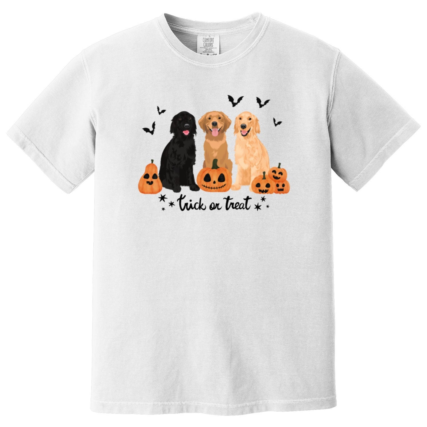 Halloween Golden retriever shirt, comfort colors t-shirt for trick or treating, pumpkin dog shirt, ghost retriever, dog mom birthday gift