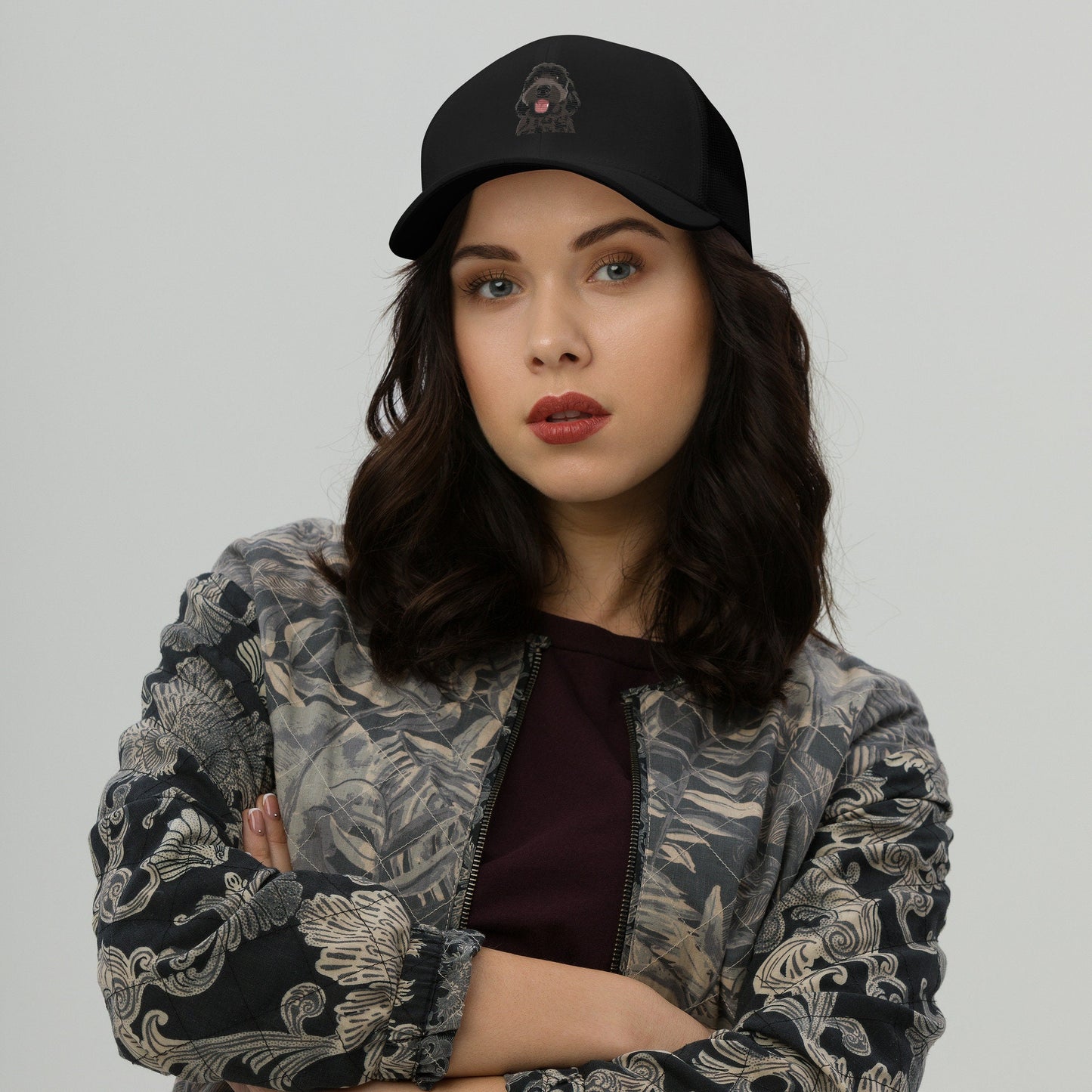 Golden doodle trucker hat