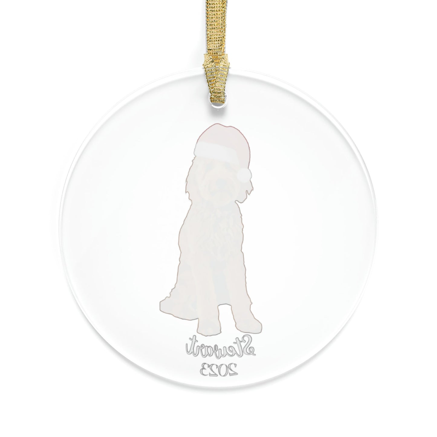 Personalized Christmas Goldendoodle ornament, doodle gifts, dog mom ornament, doodle dad, Labradoodle, dogs first Christmas tree ornament