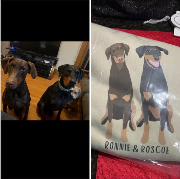 Name Doberman sweatshirt, brown doberman, doberman gifts, doberman dad shirt, natural ear doberman, dog christmas sweater, dog mom crewneck