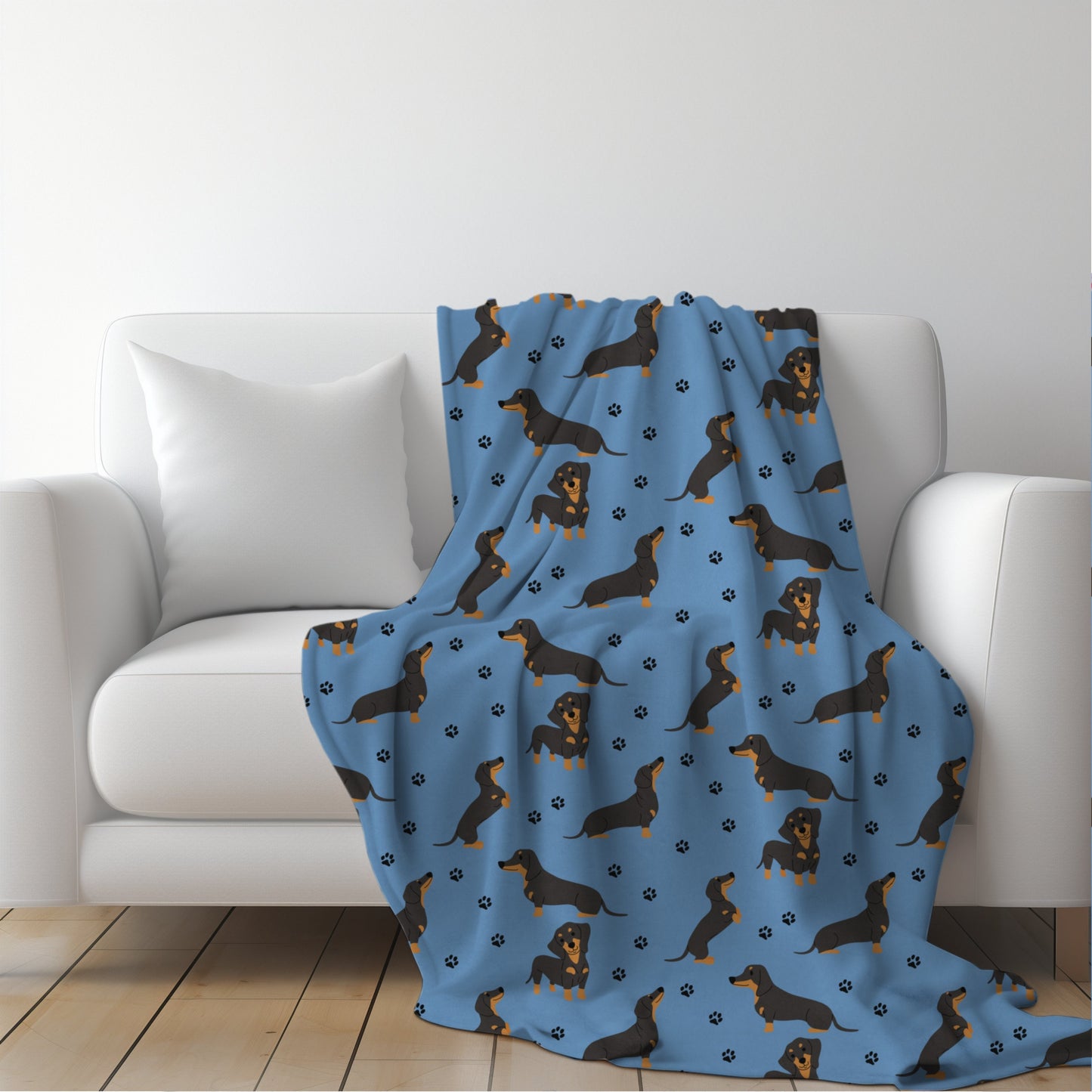 Paw Dachshund blanket, dachshund gifts, dog mom throw, wiener birthday gift, dog valentines day gift, sausage dog blanket, dog owner blanket