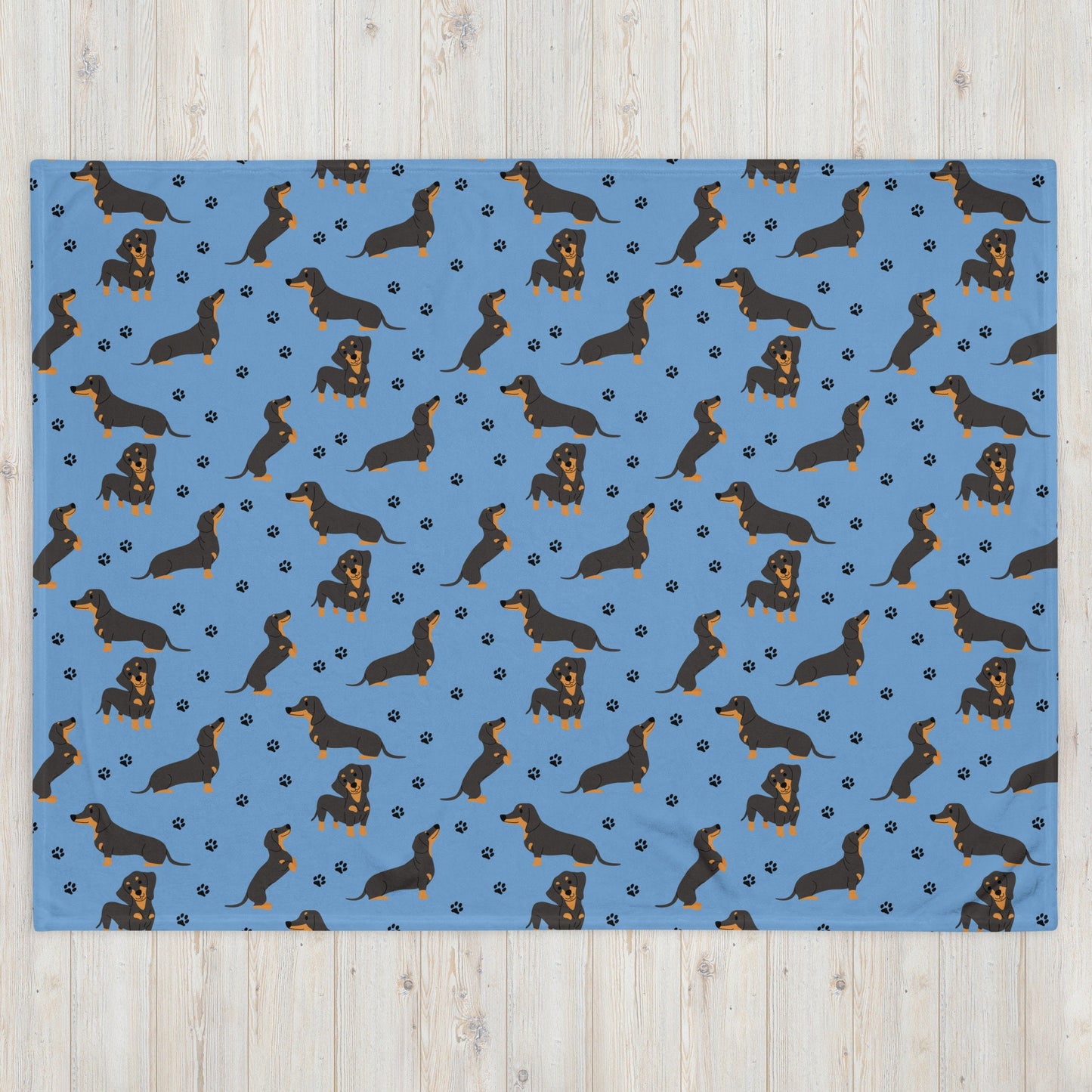 Paw Dachshund blanket, dachshund gifts, dog mom throw, wiener birthday gift, dog valentines day gift, sausage dog blanket, dog owner blanket