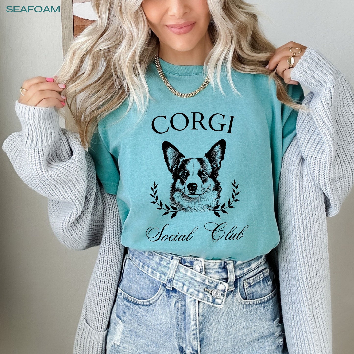 Corgi social club t-shirt, comfort colors shirt, corgi gifts, pembroke welsh corgi, dog mom gift, girlfriend birthday gift, mothers day gift