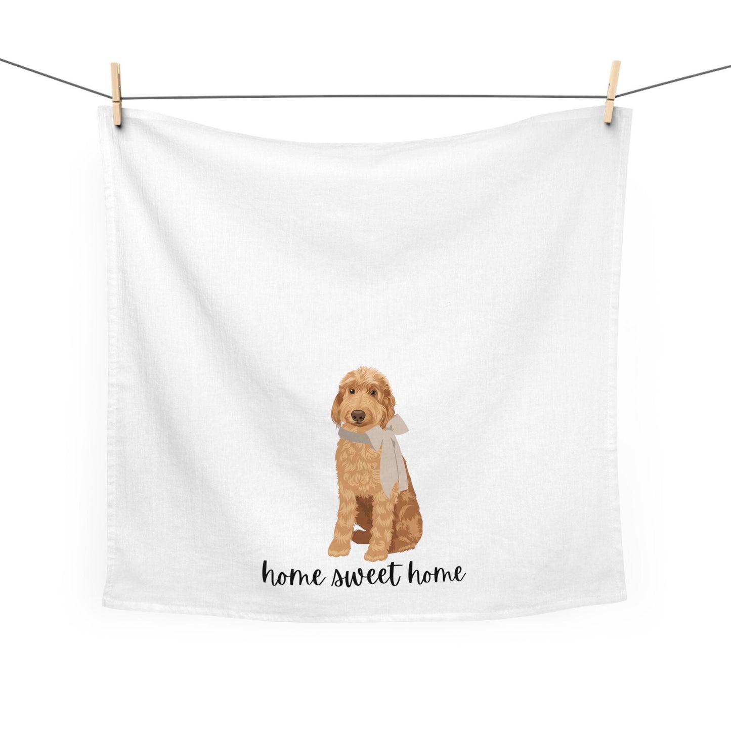 Goldendoodle flour sack kitchen tea towel, golden doodle tea towel, farmhouse hand towel, golden doodle dish towel, 100% cotton, doodle gift