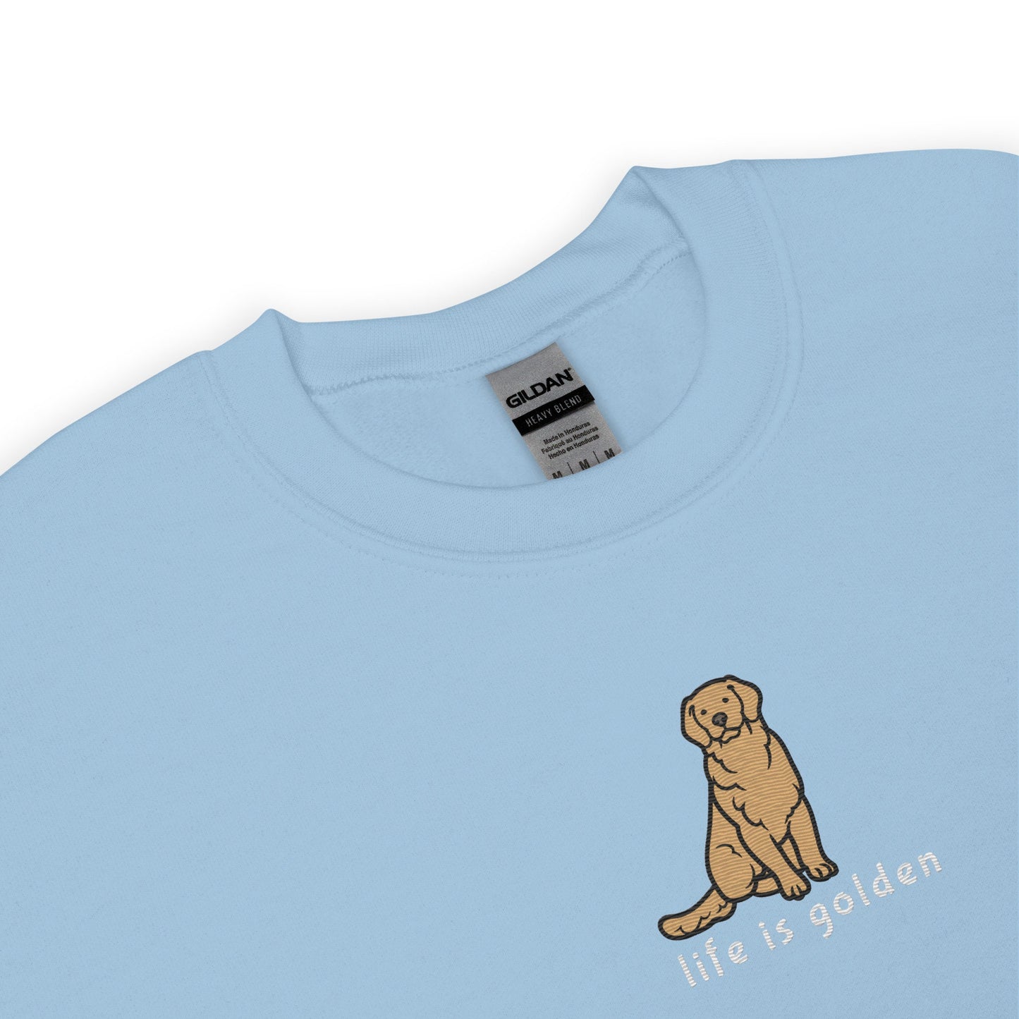 Embroidered Life is Golden Retriever Sweatshirt, golden retriever mom sweater, life golden shirt, dog mama crewneck, golden retriever shirt