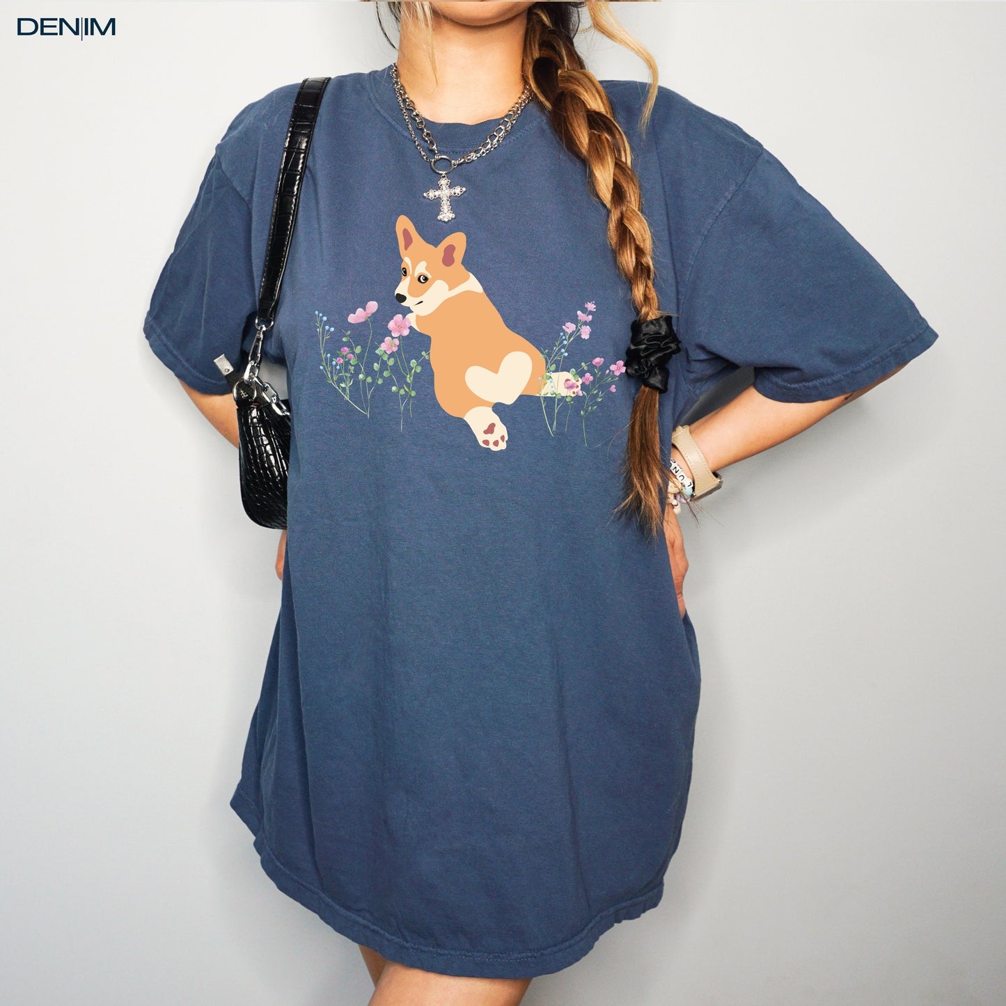 Wildflower Corgi shirt, cottagecore aesthetic tee, comfort colors, corgi gifts, pembroke welsh corgi, sister birthday gift, mothers day gift