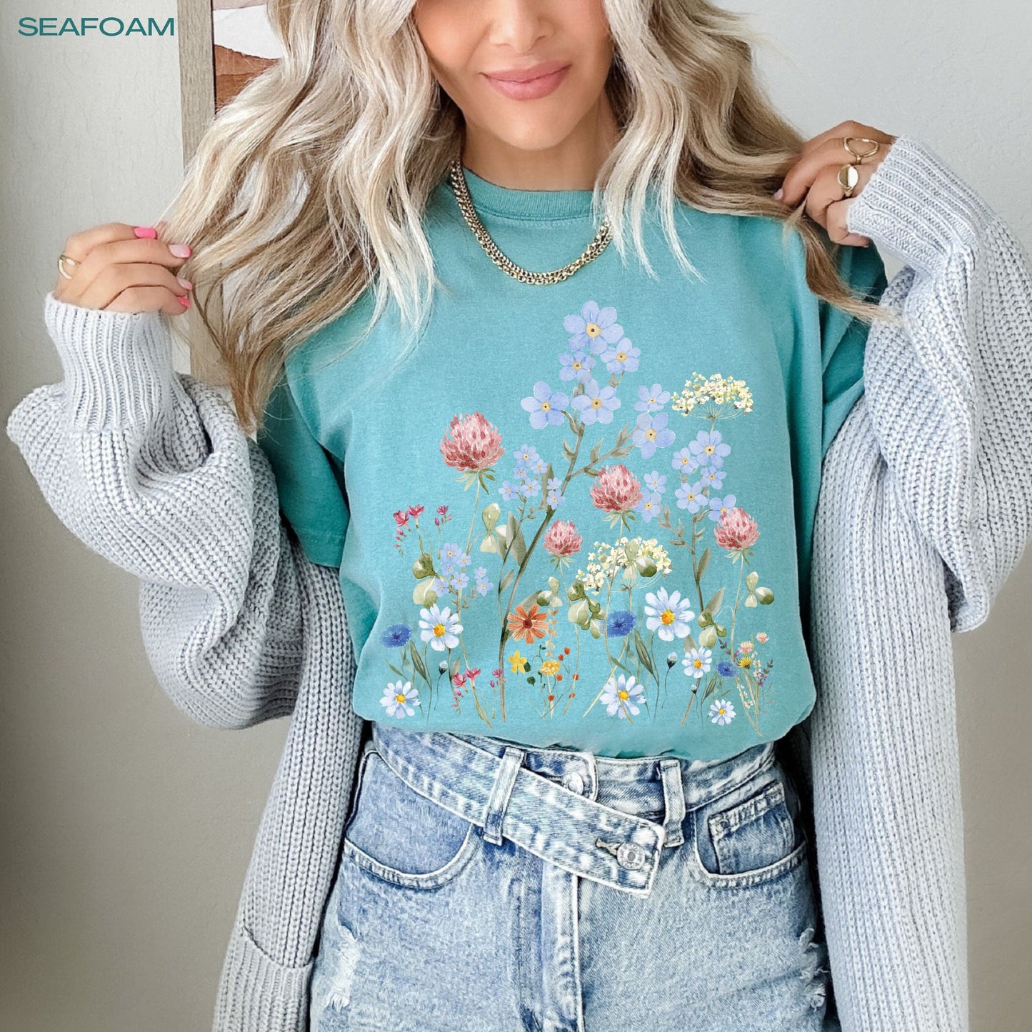 Cottagecore wildflower shirt, comfort colors t-shirt, cottagecore aestheti tee, mothers day gift, niece birthday gift, boho, botanical shirt