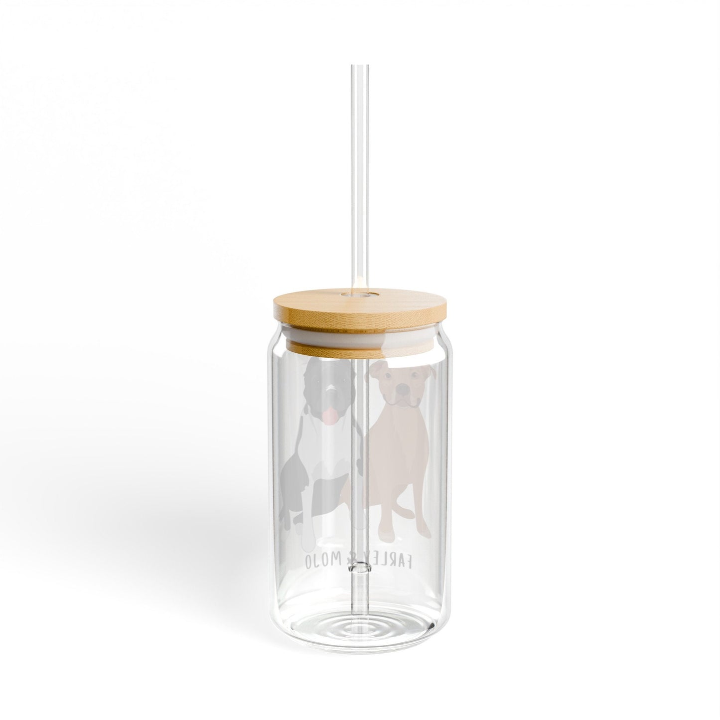 Pitbull coffee glass with lid and straw, pitbull gifts, pitty mom gift, mothers day gift, daughter birthday gift, rescue dog tumbler