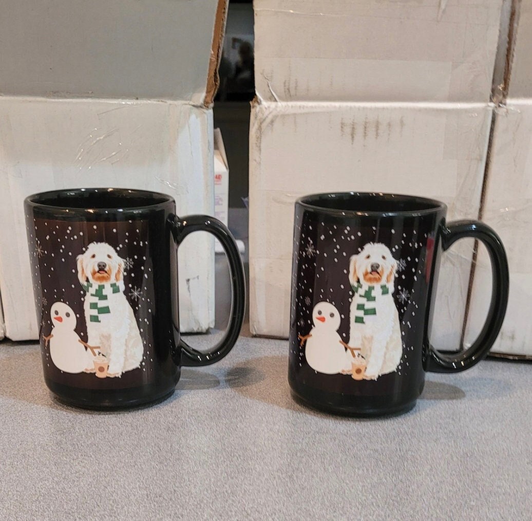 Christmas Goldendoodle Mug 15oz, Winter Wonderland Mug, Dog Mom Mug, Doodle Mom Gifts, Large Coffee Mug, Labradoodle Mug, Bernedoodle Mug