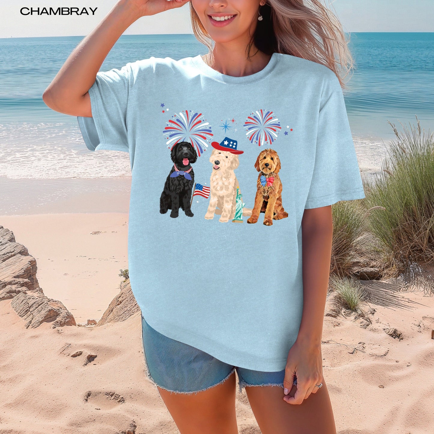 American Golden doodle shirt, 4th of july gifts, sister birthday gift, mothers day gift, dog dad shirt, american shirt, doodle gifts