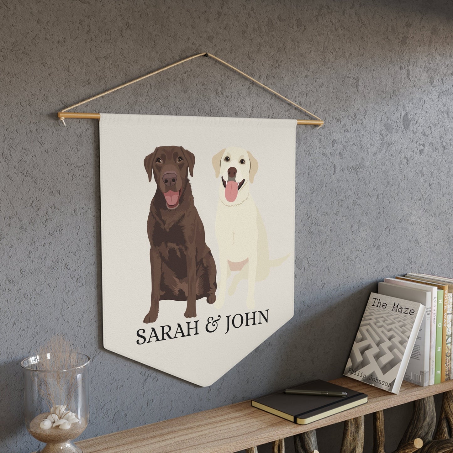Labrador retriever pennant flag, labrador home decor, retriever gifts, mothers day gift, dog housewarming gift, daughter birthday gift