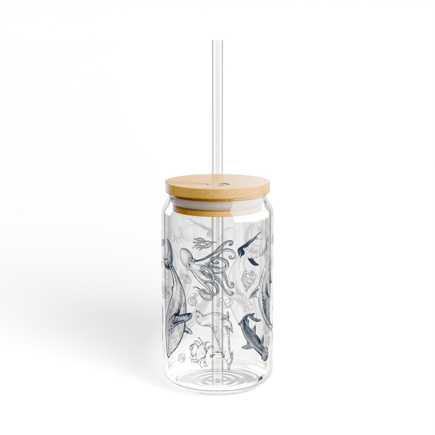 Vintage 90s Sea life glass with lid & straw, 16oz glass, retro Y2k ocean nature tumbler, sealife, marine biology gift, turtle, dolphin cup