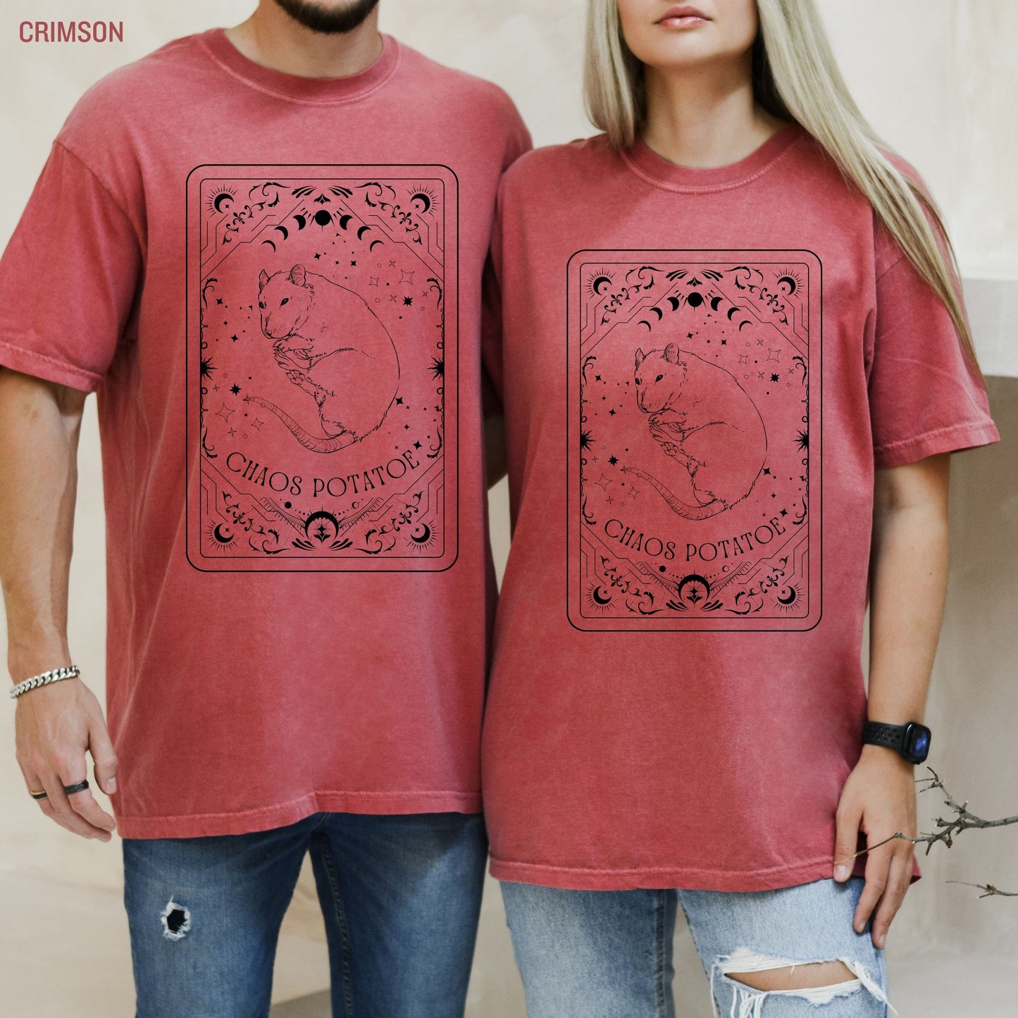 Tarot Chaos Patatoe Rat shirt, rodent mama, comfort colors t-shirt, rat lover gift, rodent shirt, rat gift, rat shirt, sister birthday gift