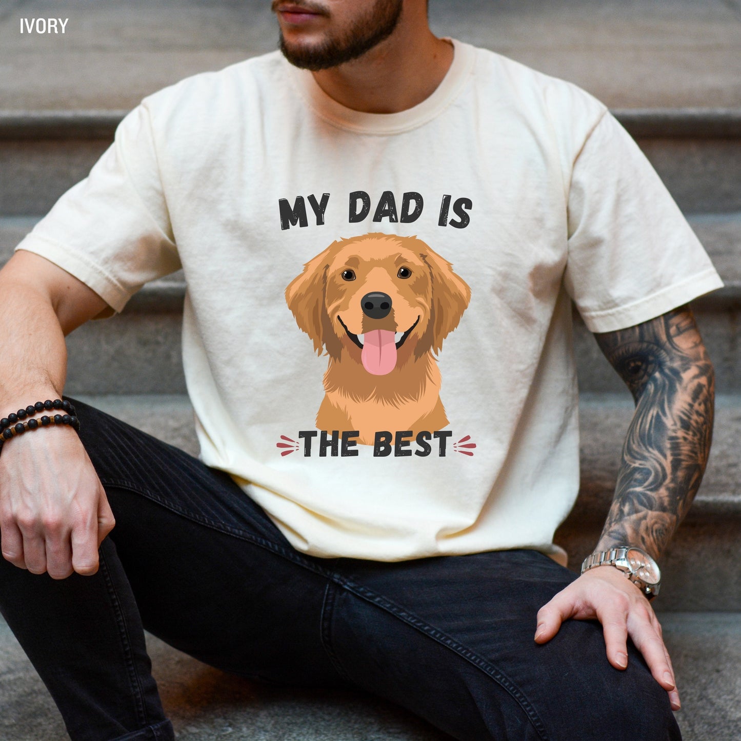 Best Golden retriever dad shirt, best dog dad t-shirt, comfort colors, retriever gifts, boyfriend birthday gift, husband anniversary gift