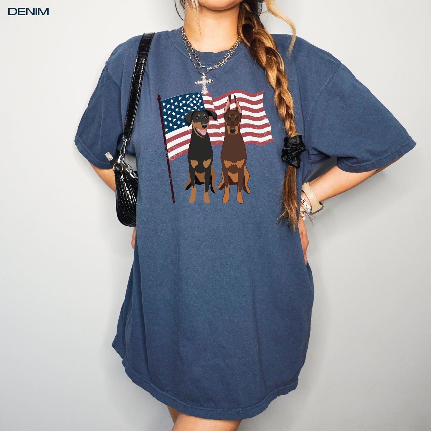 American Doberman t-shirt, comfort colors tee, 4th of july gift, doberman gifts, voting gifts, birthday patriotic shirt, dobbie mom shirt