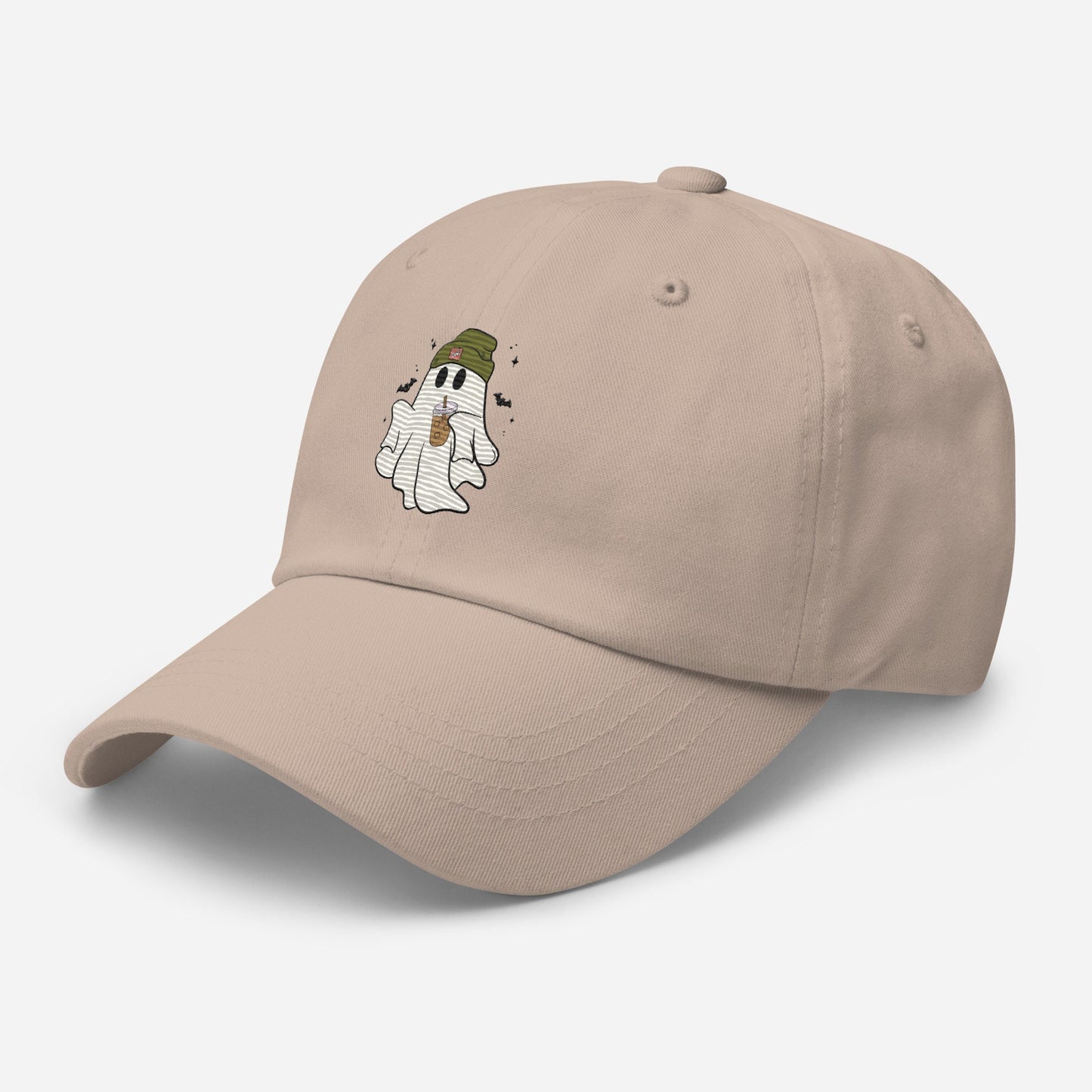Beanie Coffee Ghost Hat, Halloween embroidered hat, vintage matching couple caps, spooky season snapback, Halloween gifts, skater gift