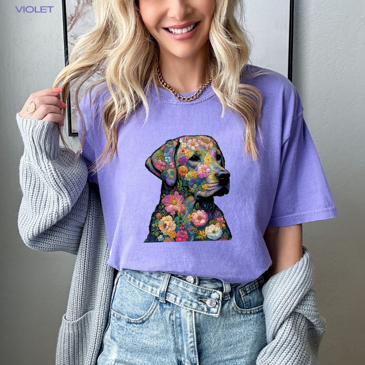 Claude Monet Labrador Retriever t-shirt, comfort colors shirt, art nouveau tee, lab mom shirt, wildflower, cottag ecore, wife birthday gift