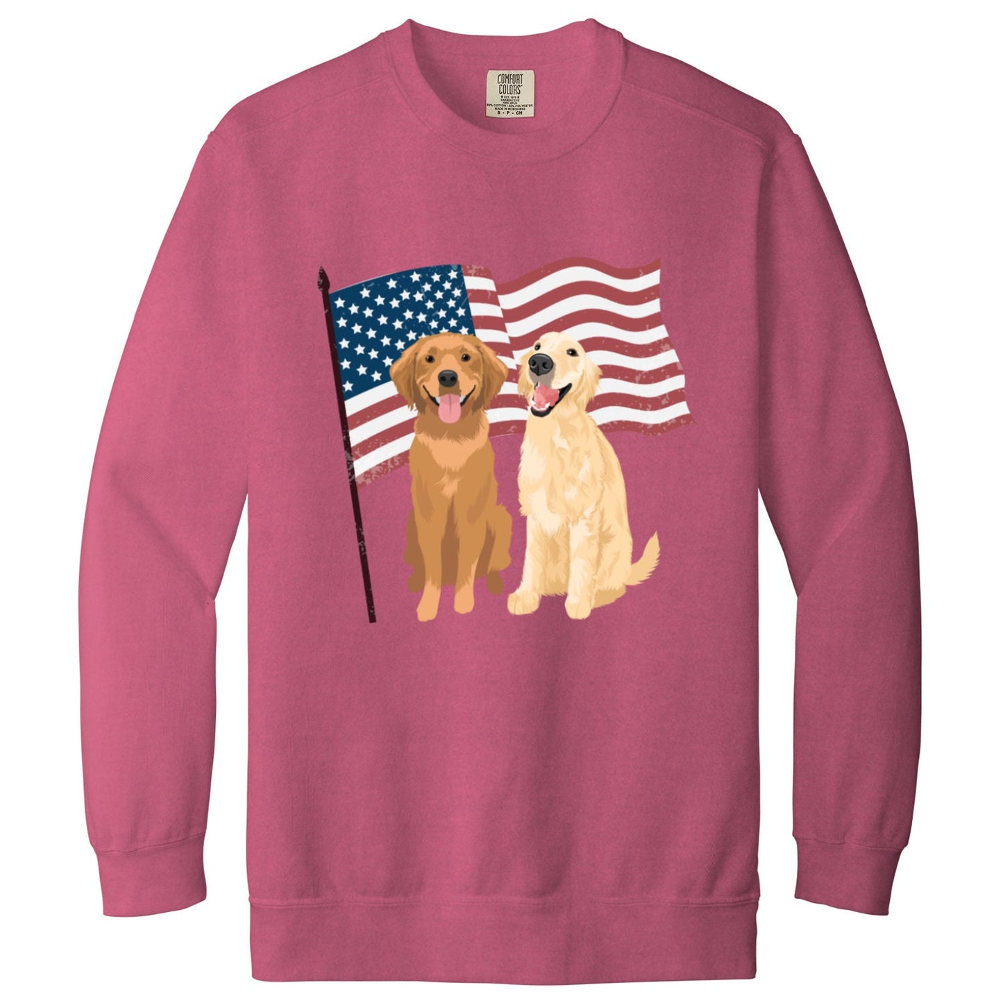 American Golden retriever sweatshirt, comfort colors 1566, wife birthday gift, USA president election shirt, dog mom gift, retriever gifts