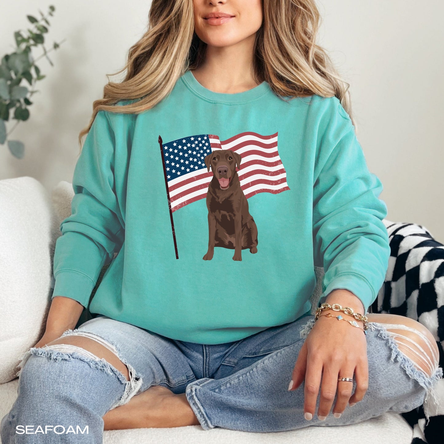 American Labrador Retriever Sweatshirt, comfort colors 1566, wife birthday gift, retriever gift, usa president election shirt, lab mom shirt