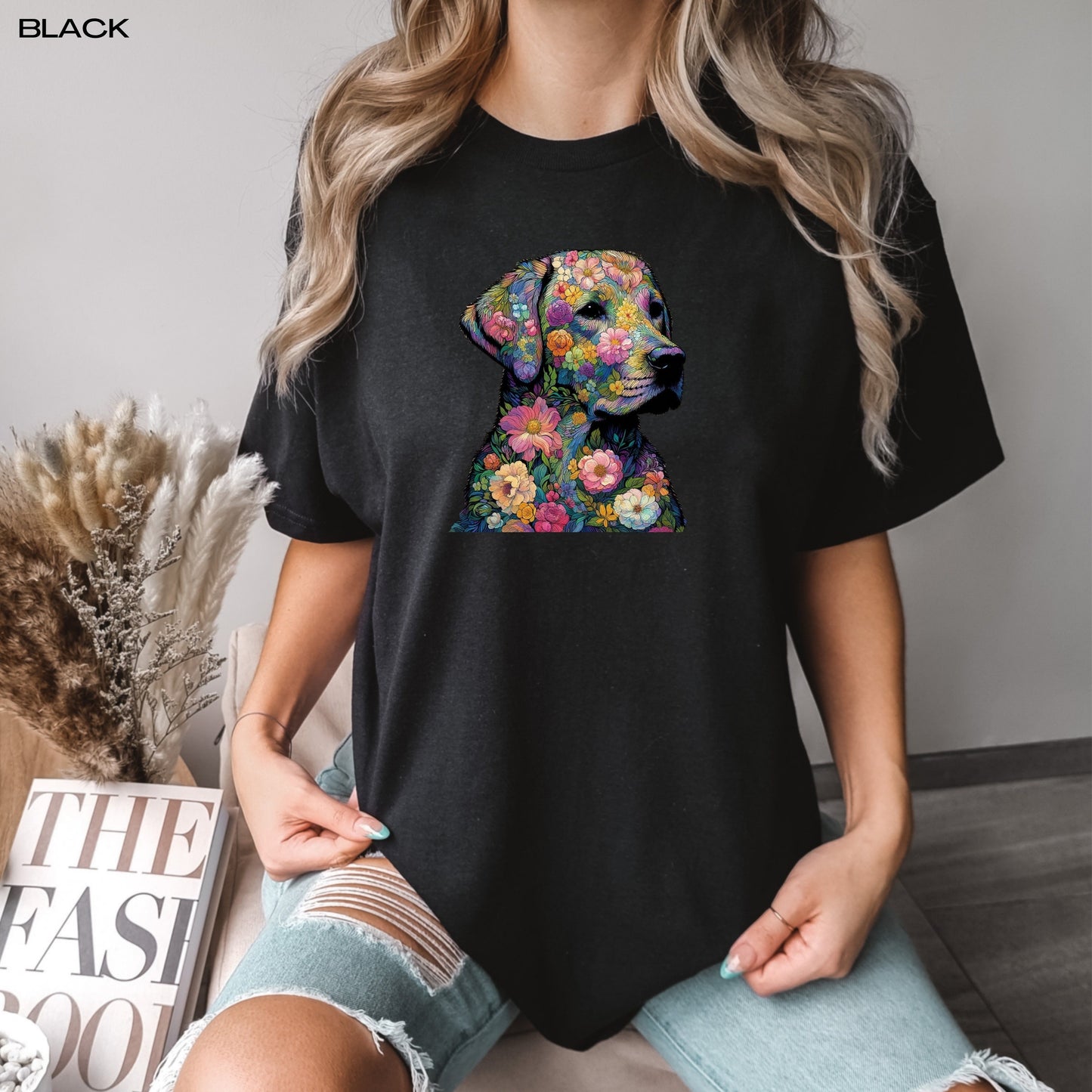 Claude Monet Labrador Retriever t-shirt, comfort colors shirt, art nouveau tee, lab mom shirt, wildflower, cottag ecore, wife birthday gift