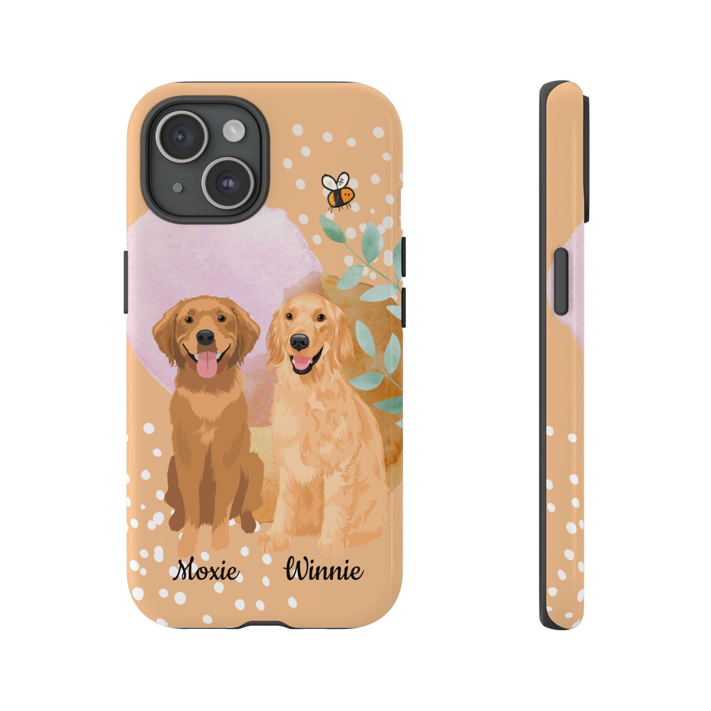 Peachy Golden Retriever Phone Case, iPhone magsafe case, golden mom gift, retriever gift, bee phone cover, golden dog gift, gift for her