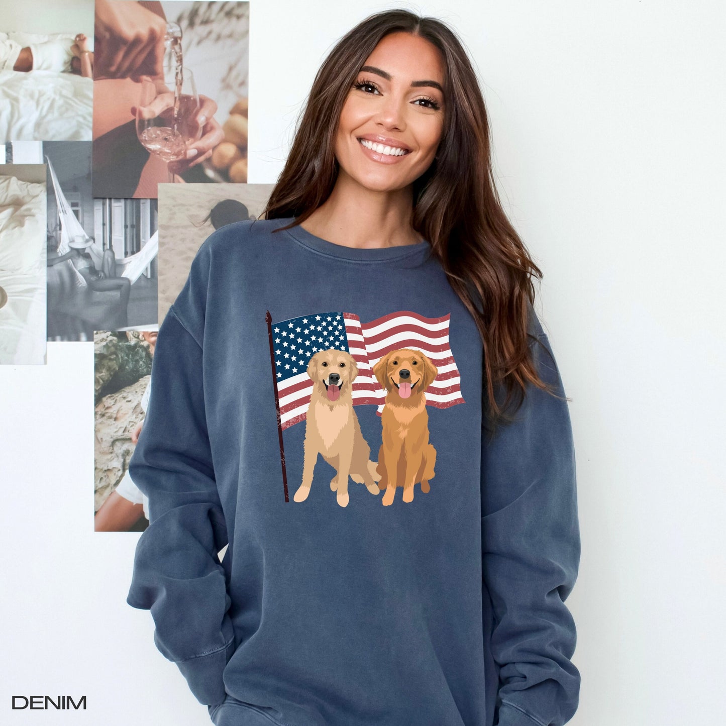 American Golden retriever sweatshirt, comfort colors 1566, wife birthday gift, USA president election shirt, dog mom gift, retriever gifts