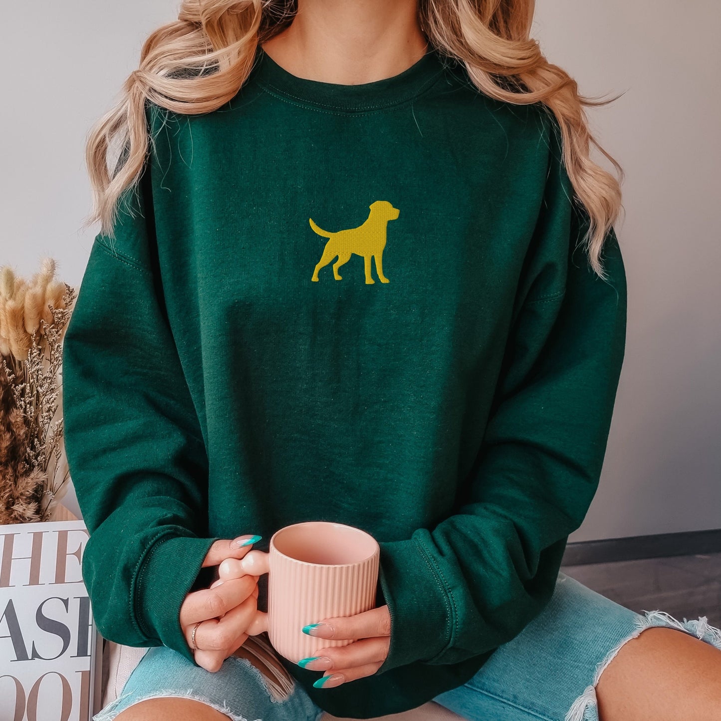 Minimalistic embroidered Labrador Retriever sweatshirt
