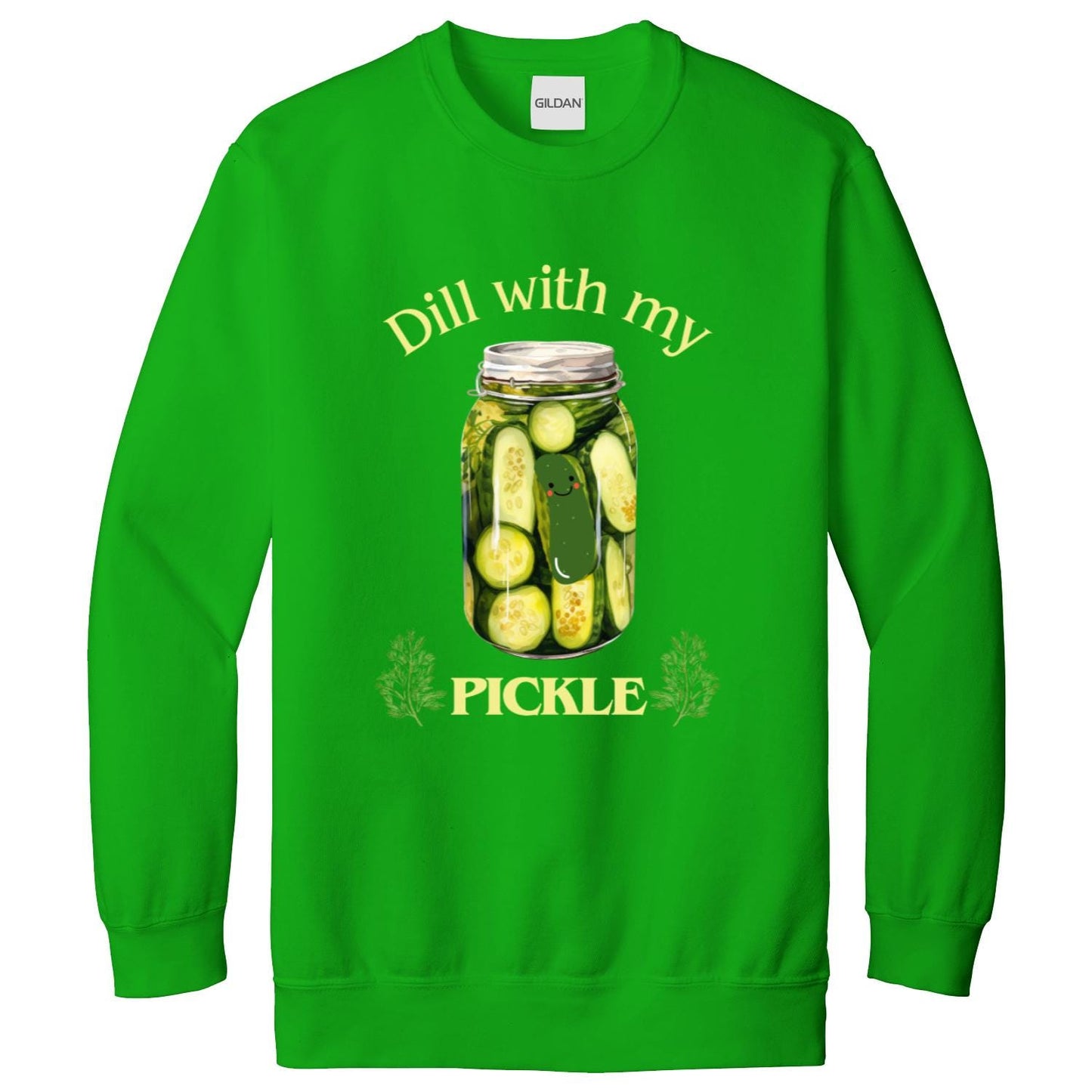 Dill With My Pickle Sweatshirt, funny vintage canned pickle shirt, canning season, pickle lovers, pickle jar crewneck, wife birthday gift