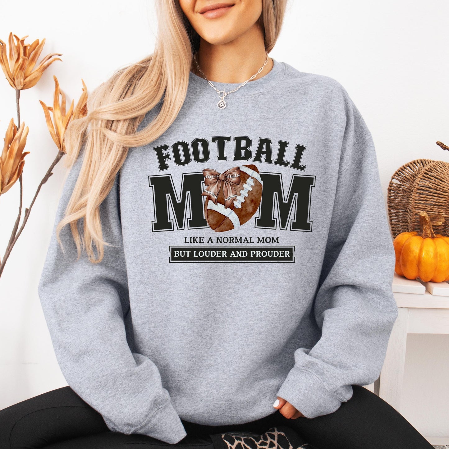 Football Mom Sweatshirt, football mama gift, loud & proud football mom sweater, American football wife birthday gift, Coquette School Spirit