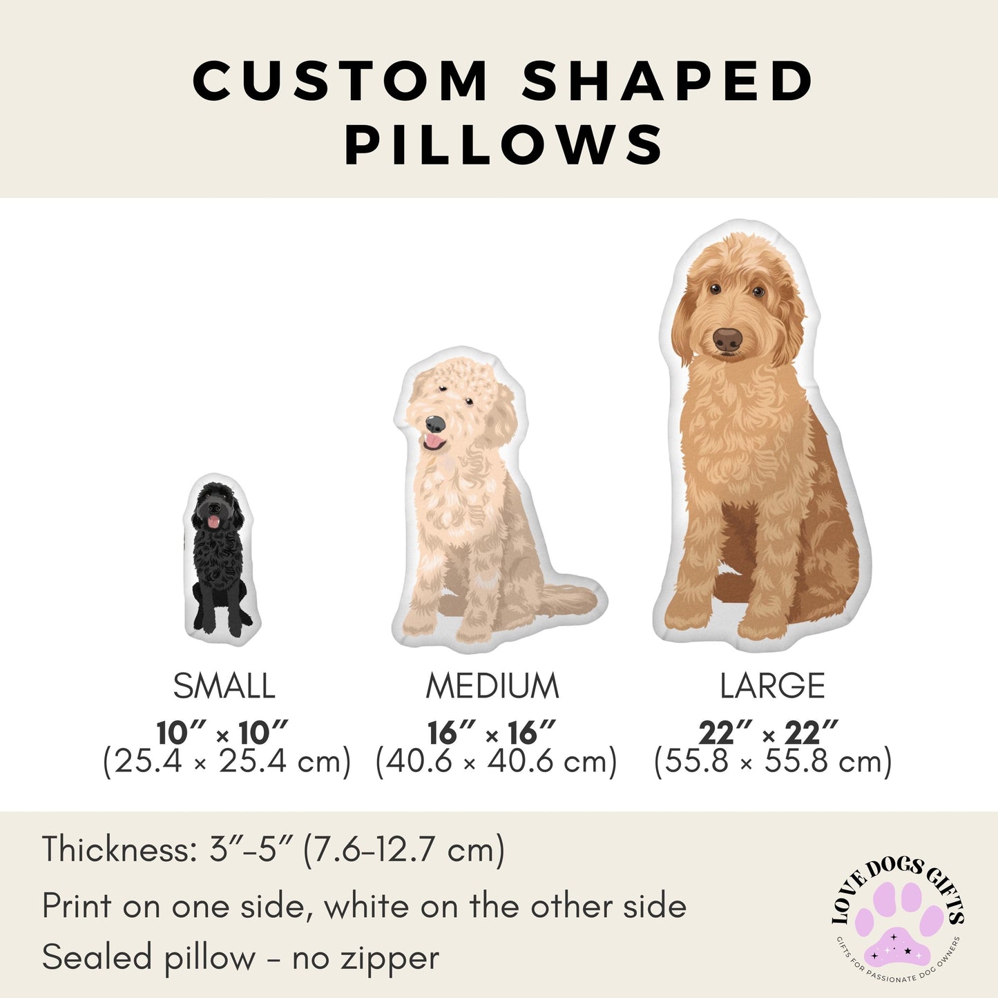 Custom Shape Goldendoodle pillow, doodle gift, labradoodle, bernedoodle, Easter gift for her, wife birthday gift, puppy baby shower gift