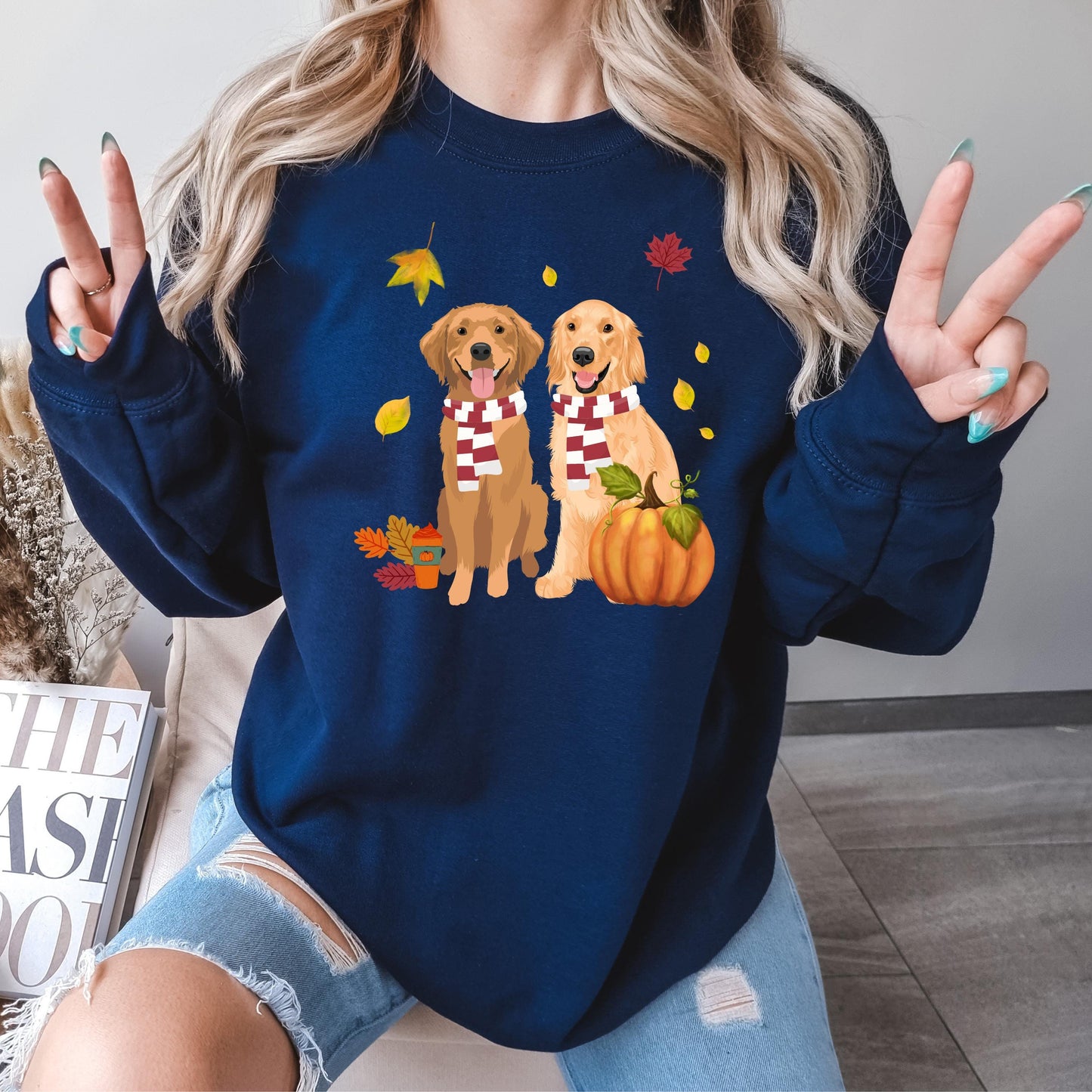 Fall Golden retriever sweatshirt, retriever gifts, dog mom birthday gift, Halloween pumpkin shirt, golden mama shirt, cottagecore trends