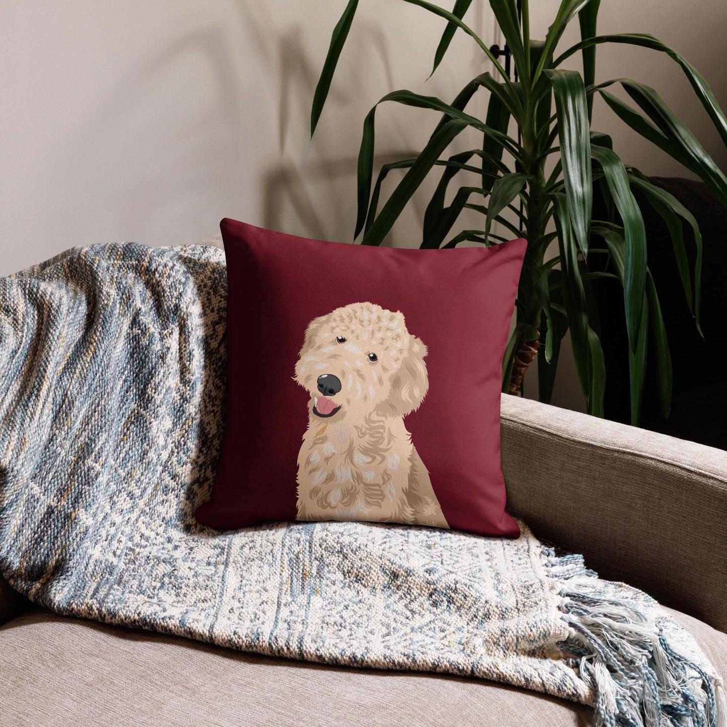 Premium Goldendoodle Pillow, doodle gifts, black labradoodle home decor, doodle mom gift, fall living room couch pillow, Christmas gift