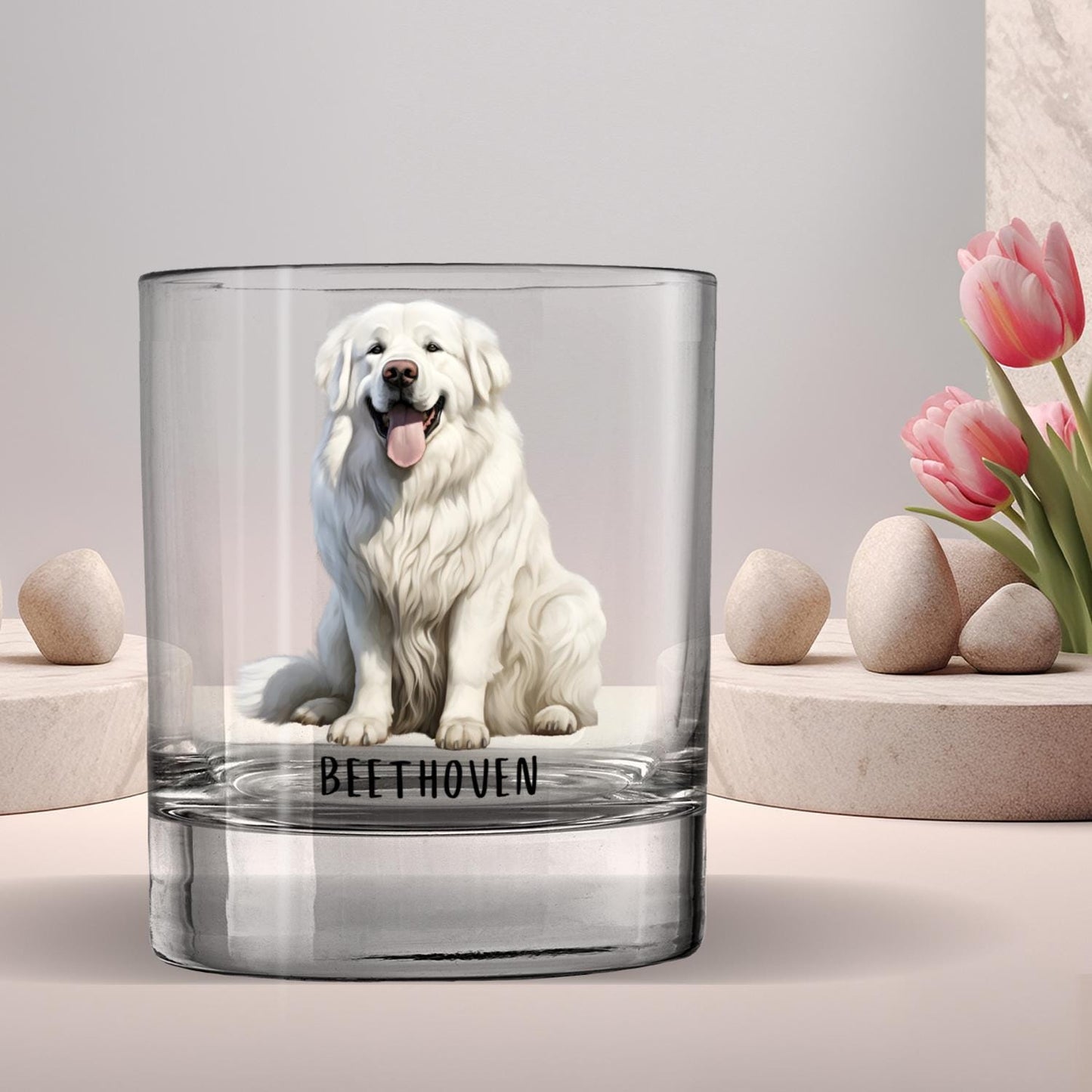 Great Pyrenees dad gift whiskey glass, husband Christmas gift, boyfriend birthday gift, best dog dad gift, bourbon gifts, Halloween gift