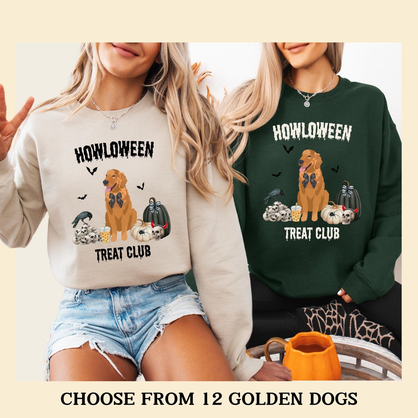 Spooky Halloween Golden Retriever Treat Club Shirt