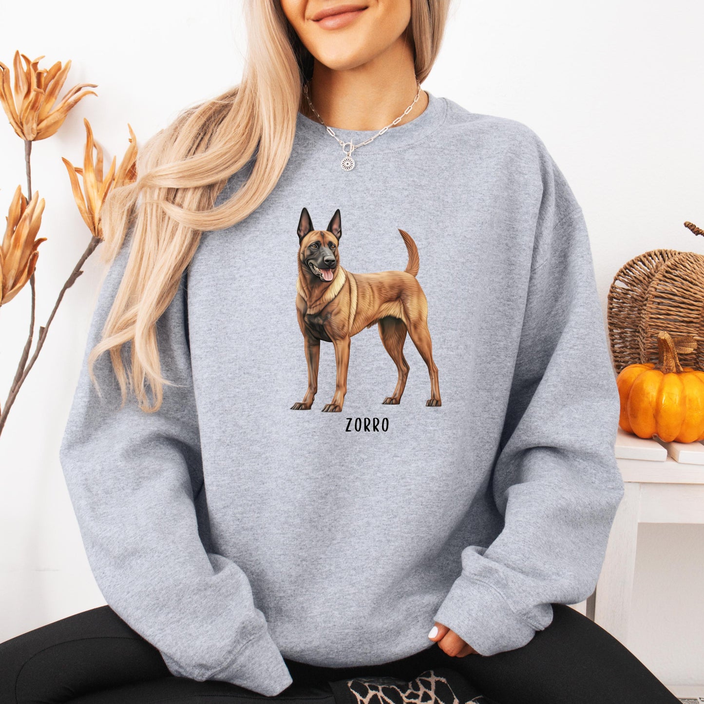 Belgian Malinois Sweatshirt, fall dog mom gift, Belgian Shepherd gifts, Halloween dog name sweater, Christmas dog dad gift, Berger Belge