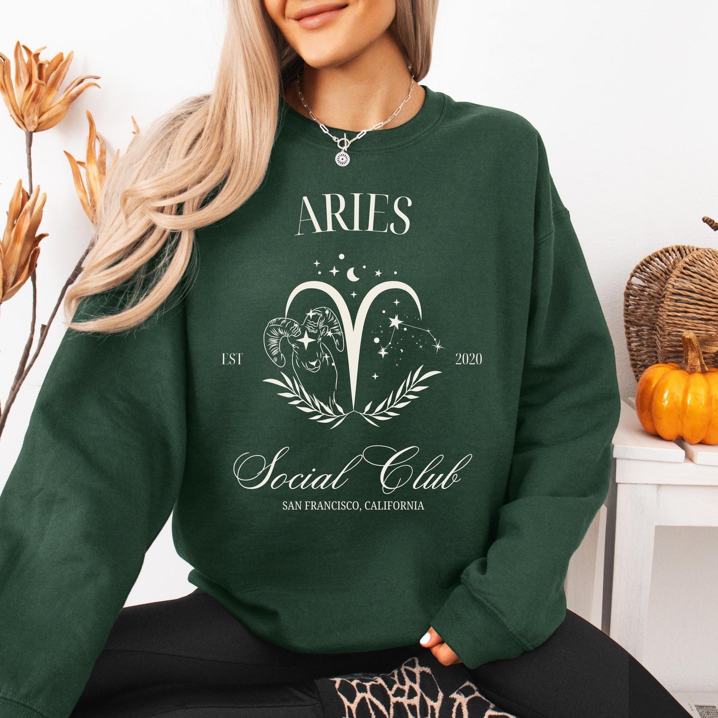 Aries Sign Social Club Sweatshirt, astrological sign shirt, aries star sign sweater, wife birthday gift, sister Christmas gift, aries zodiac